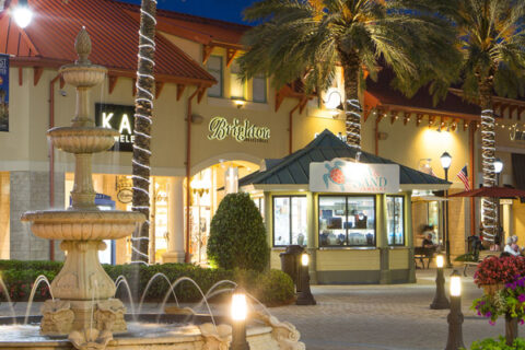 Shopping center at night