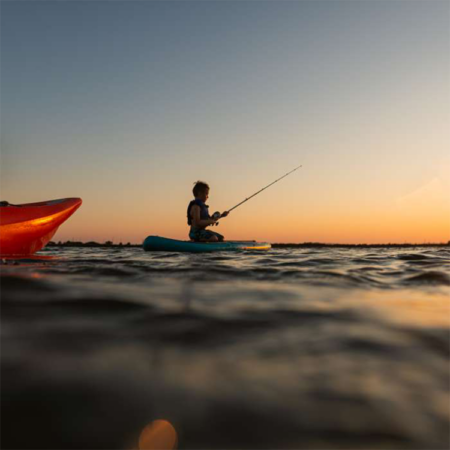 fishing in kayak at night