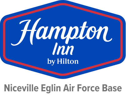 Hampton Inn by Hilton logo with text below reading 