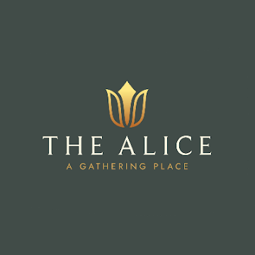 Logo with golden tulip above the words