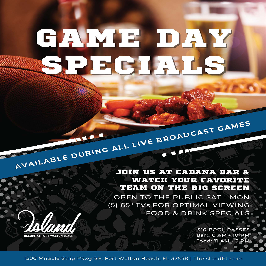 Game Day Specials at The Island Resort