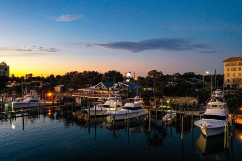 Harbor Docks and boats in current time.