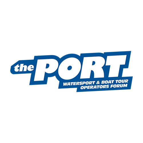 Logo for &ldquo;the PORT Watersport & Boat Tour Operators Forum&rdquo; in bold blue and white letters on a white background.